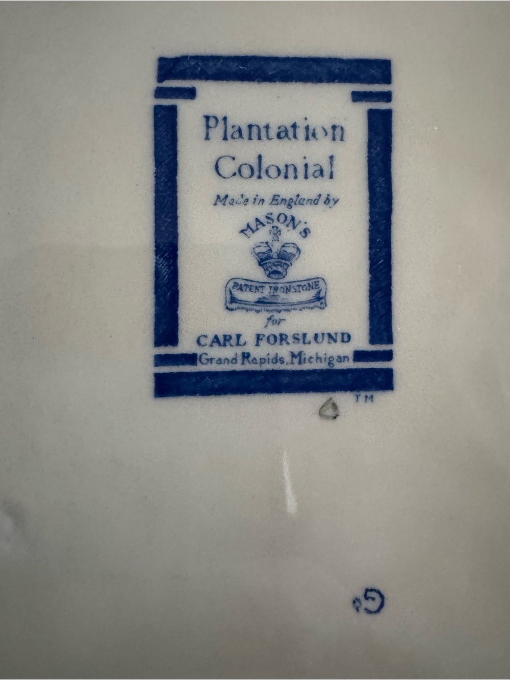 Mason's Plantation Colonial Blue Transferware Backstamp - Picture 4 of 5